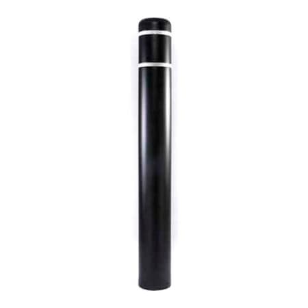 Post Guard Post Guard  Bollard Cover, 7" Dia. x 52"H, Black W/ White Tape,  7X52BLKW